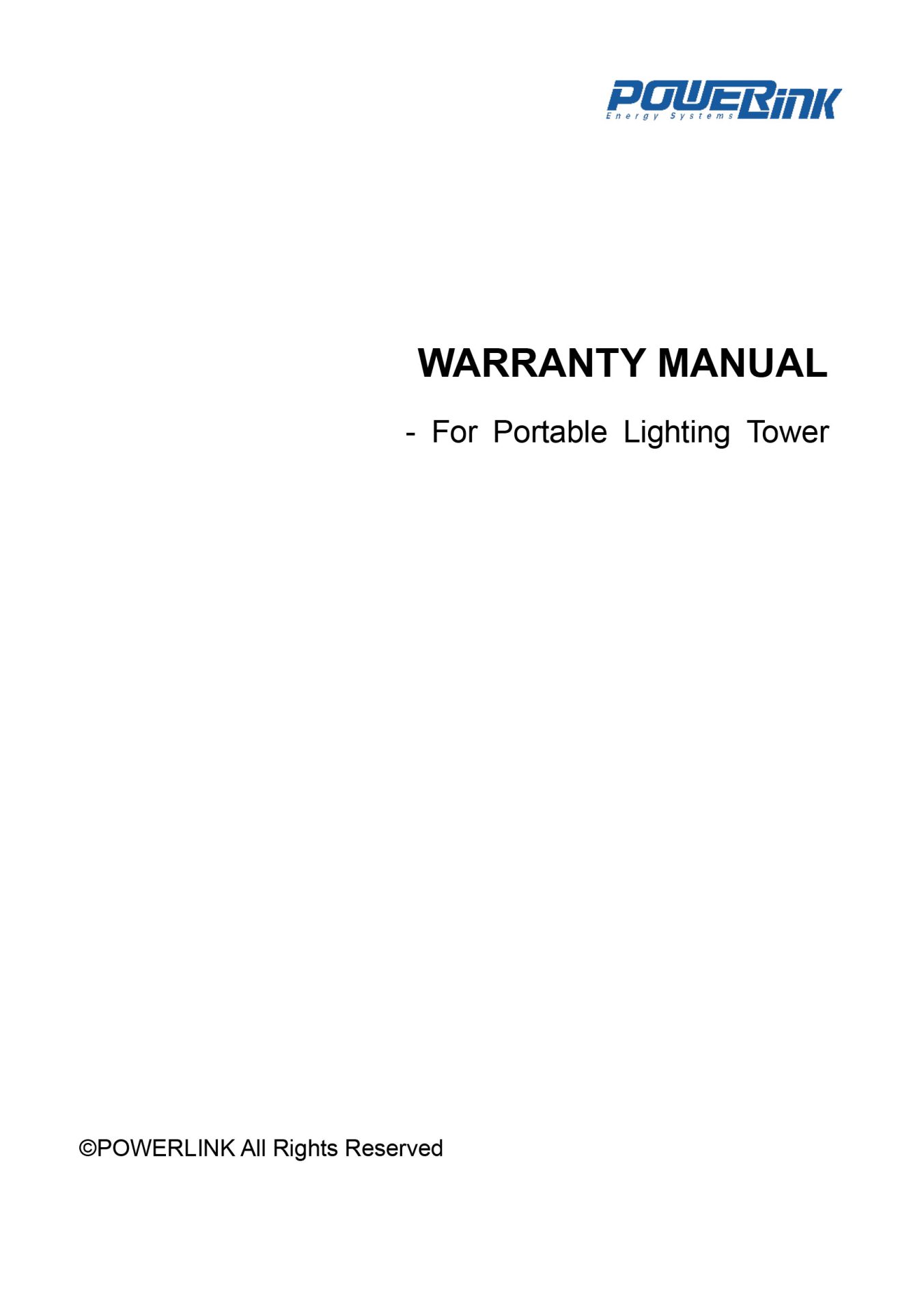 Warranty Manual-Portable Lighting Tower