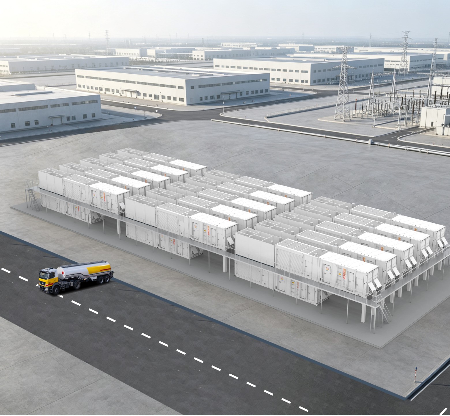2000KW PowerPod Container Genset Layout